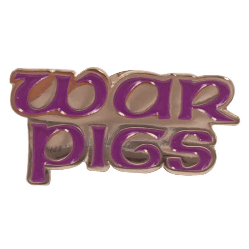 Supreme Black Sabbath War Pigs Purple Pin Silver