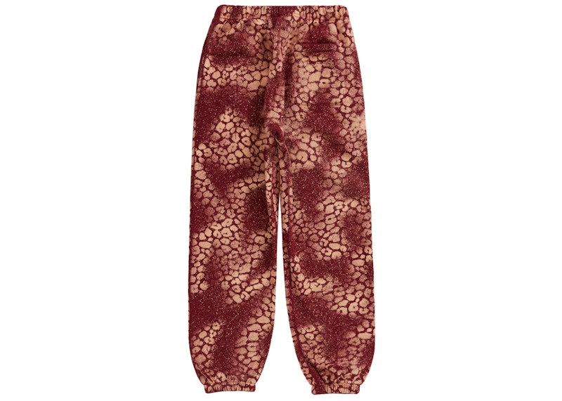 Supreme Bleached Leopard Sweatpant Cardinal