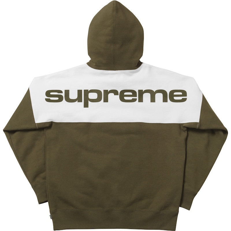 Supreme Blocked Hoodie Dark Olive