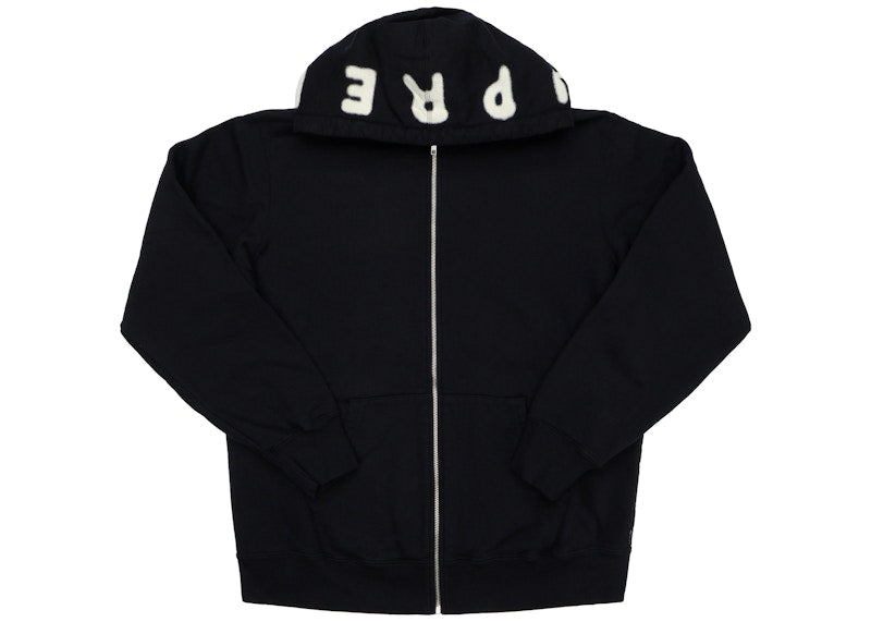 Supreme Bone Zip Up Sweatshirt Black