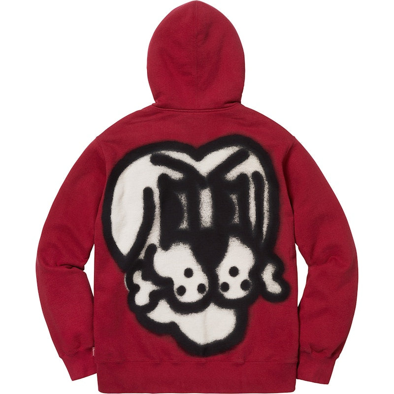 Supreme Bone Zip Up Sweatshirt Cardinal