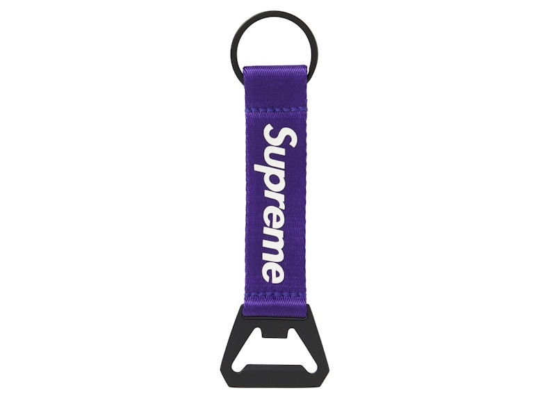 Supreme Bottle Opener Webbing Keychain Purple