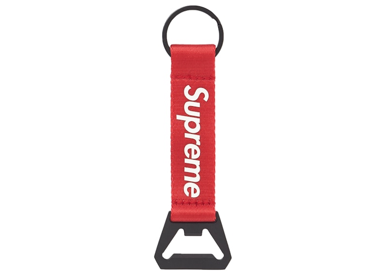 Supreme Bottle Opener Webbing Keychain Red