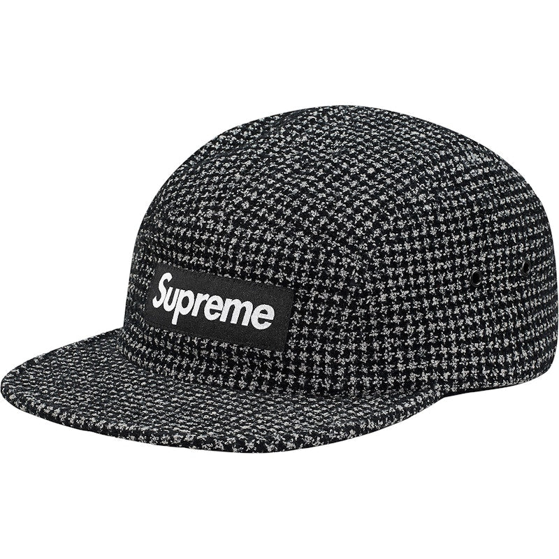 Supreme Boucl Houndstooth Camp Cap Black