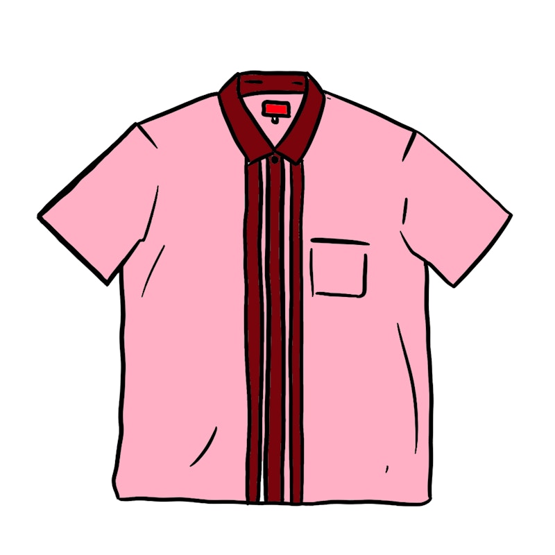 Supreme Bowling Zip S/S Shirt Pink