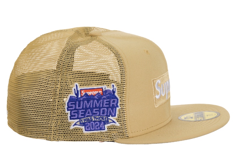 Supreme Box Logo Mesh Back New Era Cap (SS24) Light Gold
