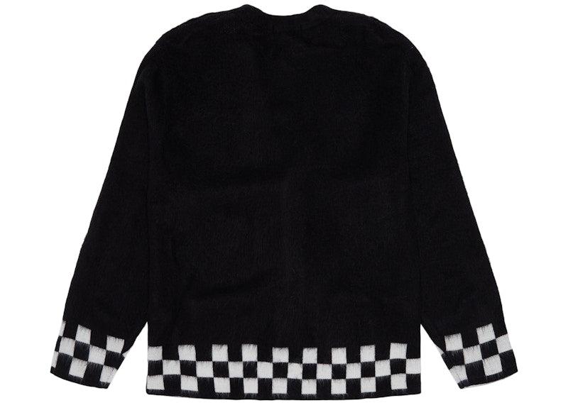 Supreme Brushed Checkerboard Cardigan Black