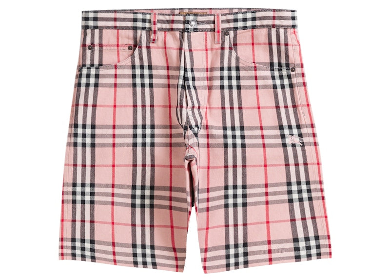 Supreme Burberry Denim Short Pink
