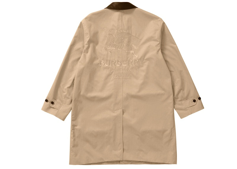 Supreme Burberry Leather Collar Trench Beige
