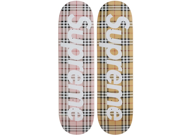 Supreme Burberry Skateboard Deck Set Multi
