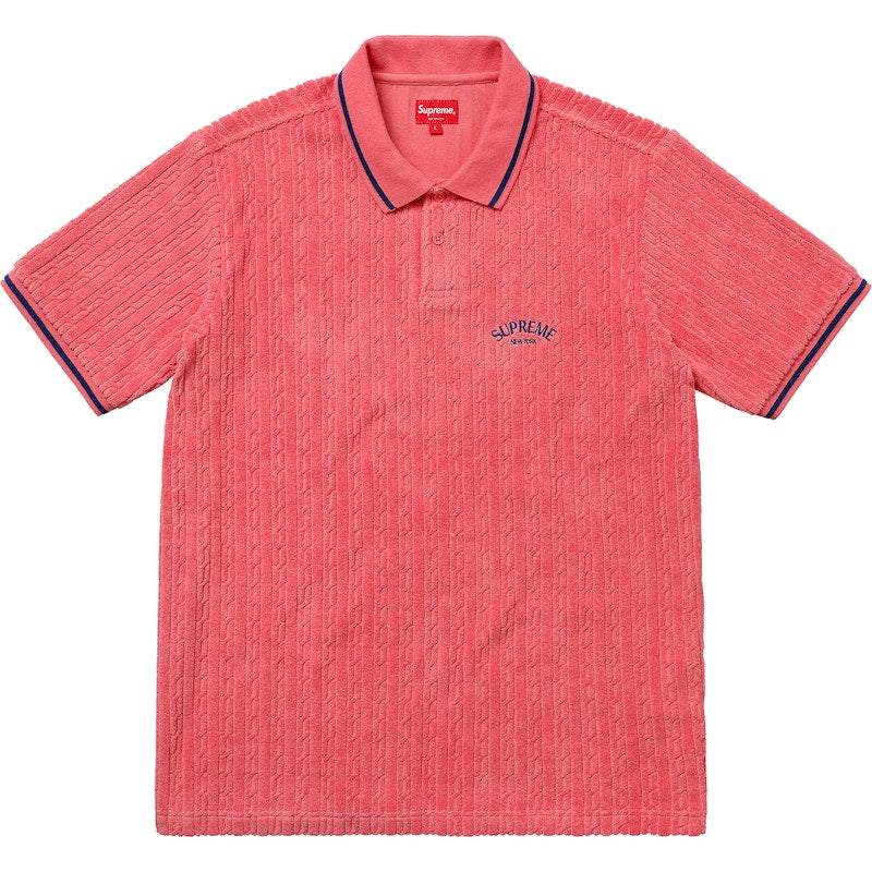 Supreme Cable Knit Terry Polo Pink