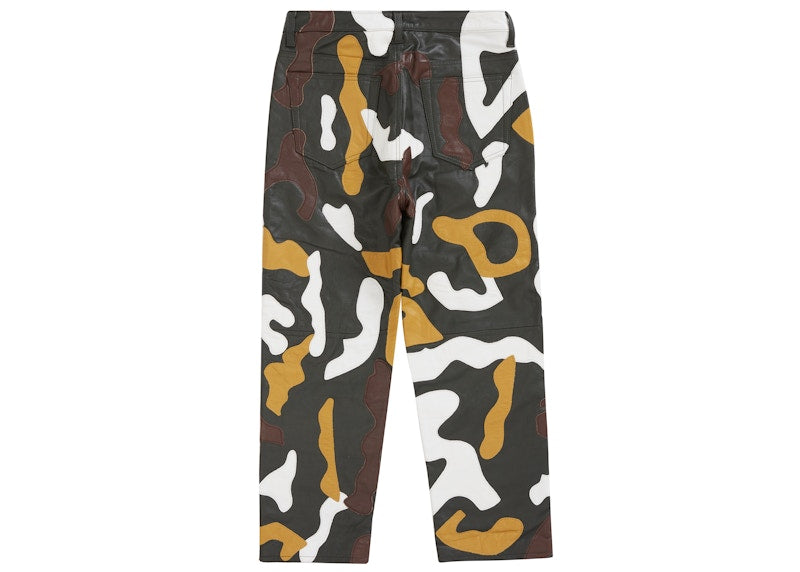 Supreme Camo Leather 5-Pocket Pant Green Camo