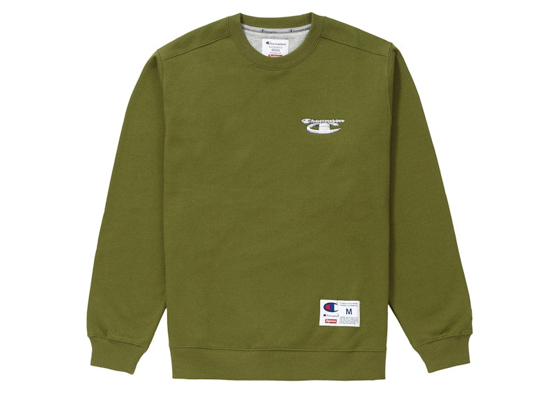 Supreme Champion 3D Metallic Crewneck Olive