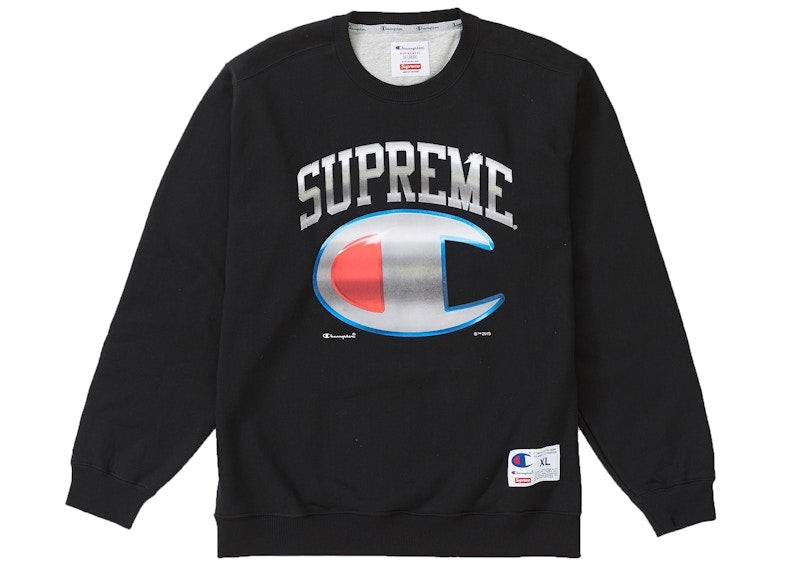Supreme Champion Chrome Crewneck Black
