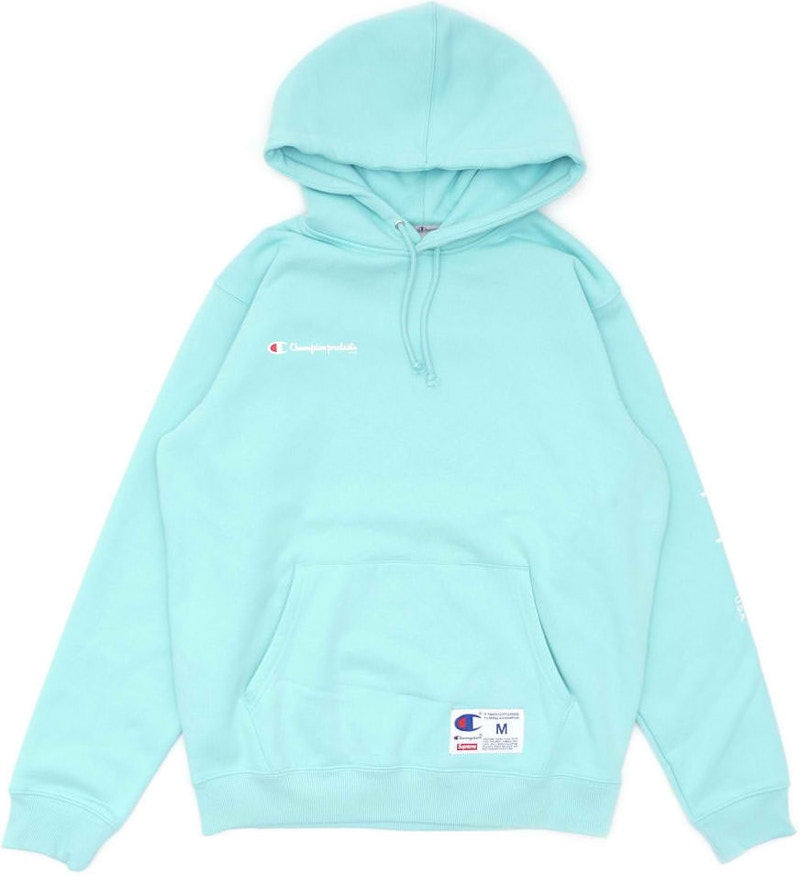 Supreme Champion Hooded Sweatshirt Aqua