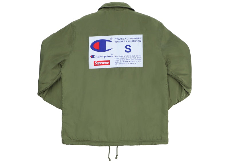 Supreme Champion Label Coaches Jacket Olive