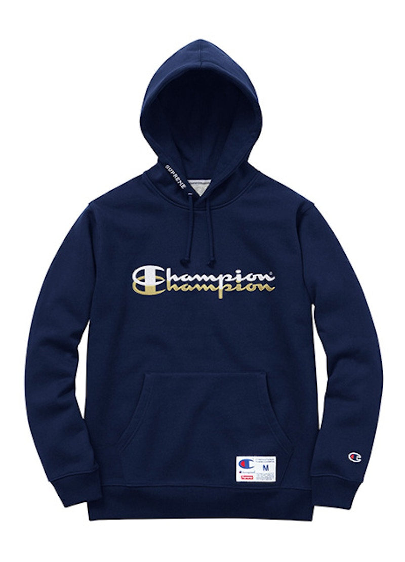 Supreme Champion Scripted Hoodie Navy