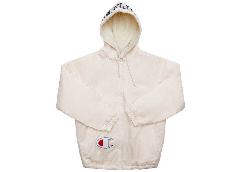 Supreme Champion Sherpa Lined Hooded Jacket Light Pink