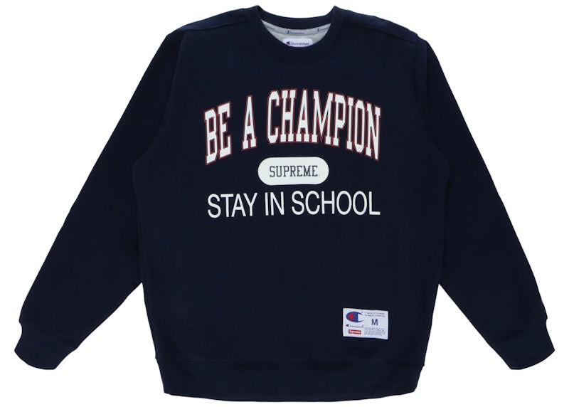 Supreme Champion Stay In School Crewneck Navy