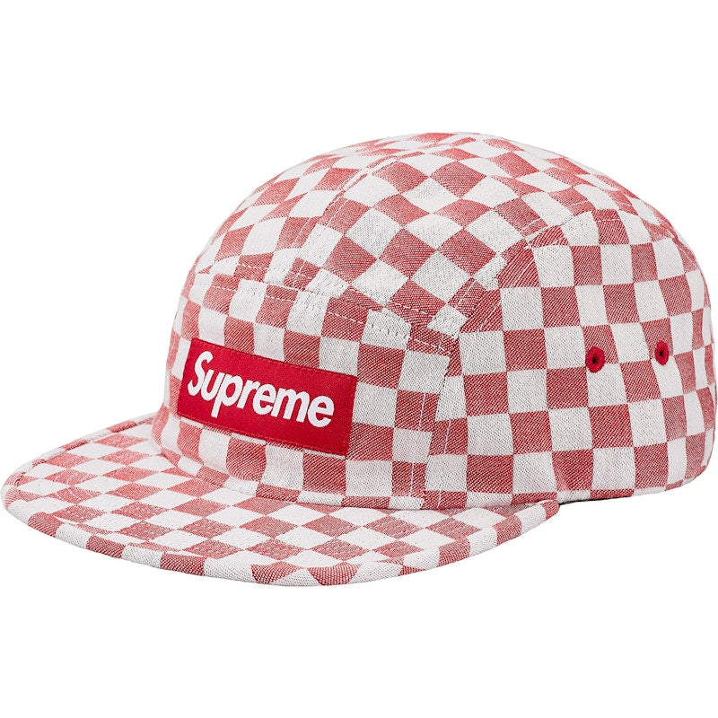 Supreme Checkerboard Camp Cap Red