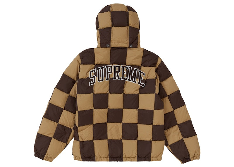 Supreme Checkerboard Puffy Jacket Tan
