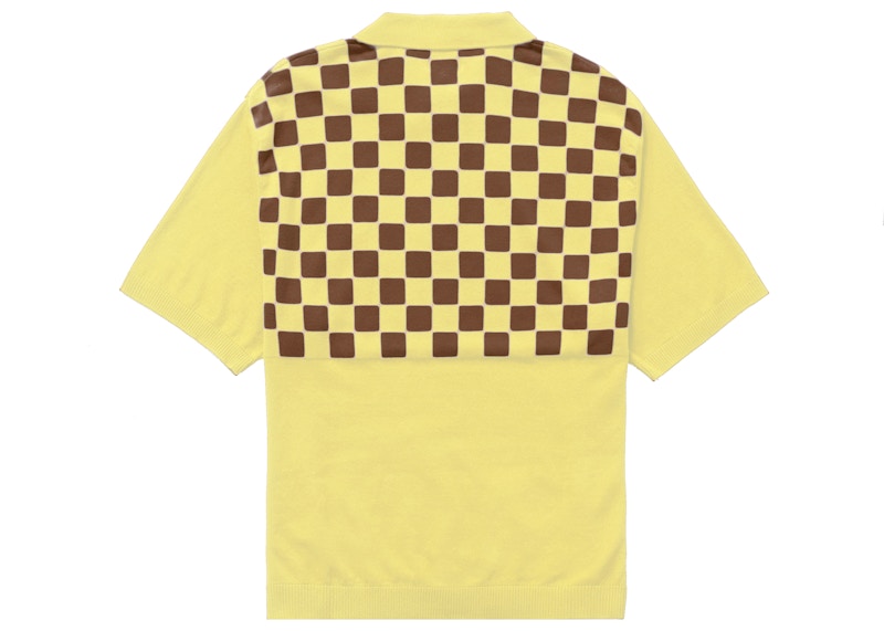 Supreme Checkerboard Zip Polo Yellow