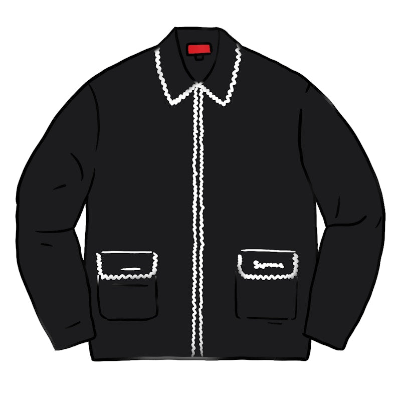 Supreme Checkerboard Zip Up Sweater Black