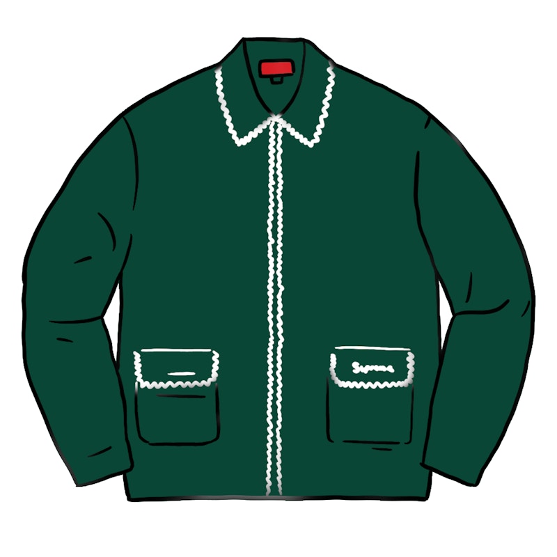 Supreme Checkerboard Zip Up Sweater Green