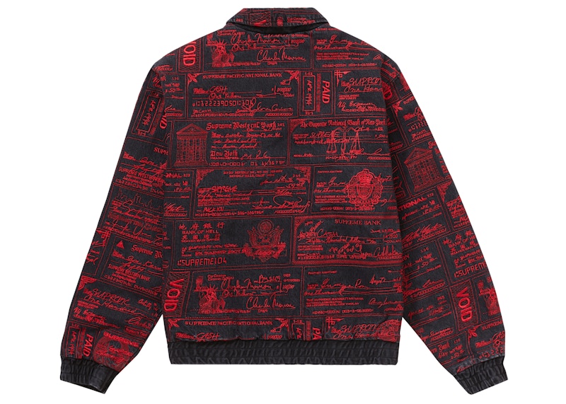 Supreme Checks Embroidered Denim Jacket Black