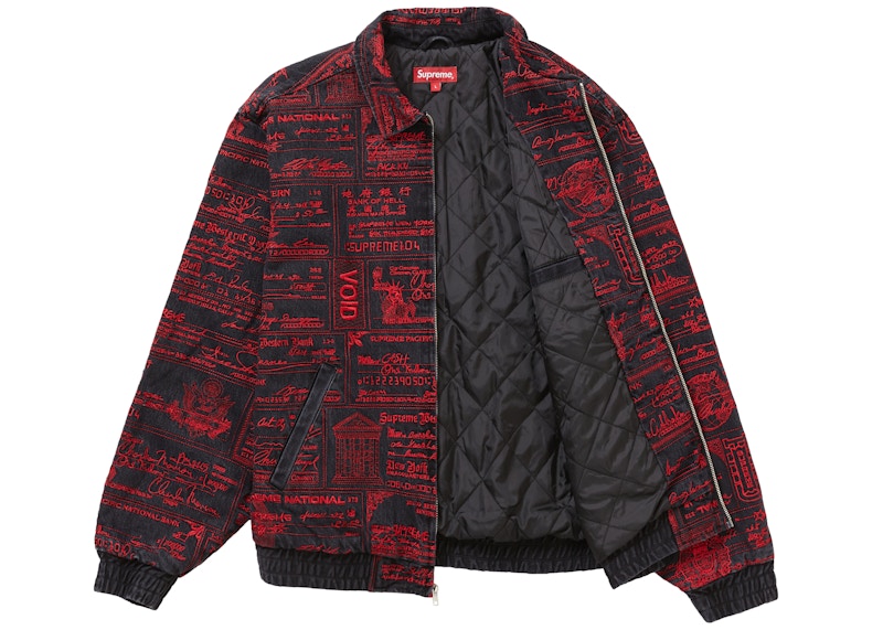 Supreme Checks Embroidered Denim Jacket Black