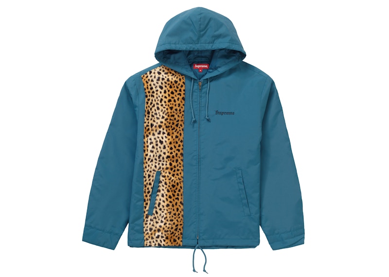 Supreme Cheetah Hooded Station Jacket Dark Slate