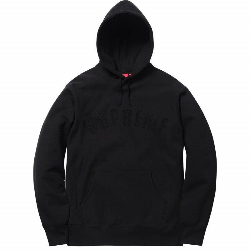 Supreme Chenille Arc Logo Hooded Sweatshirt Black