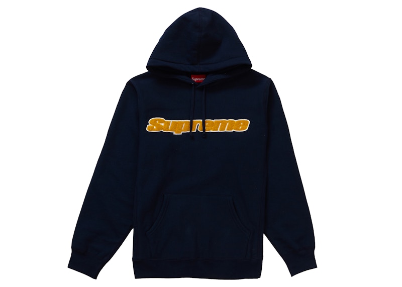 Supreme Chenille Hooded Sweatshirt Blue