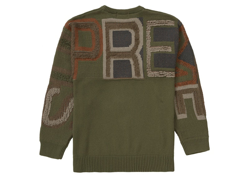 Supreme Chenille Logo Sweater Olive