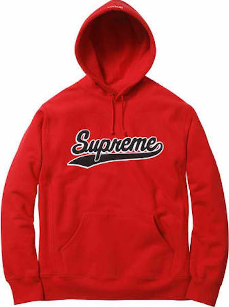 Supreme Chenille Script Hooded Sweatshirt Red