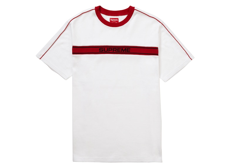 Supreme Chest Stripe Logo S/S Top White