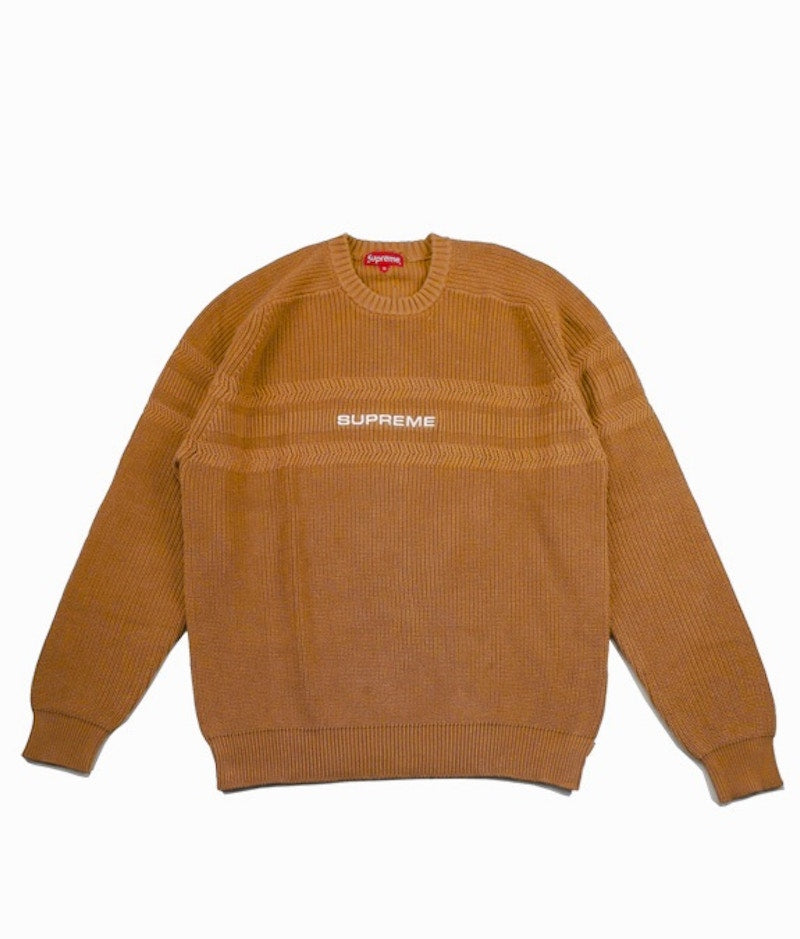 Supreme Chest Stripe Raglan Sweater Brown