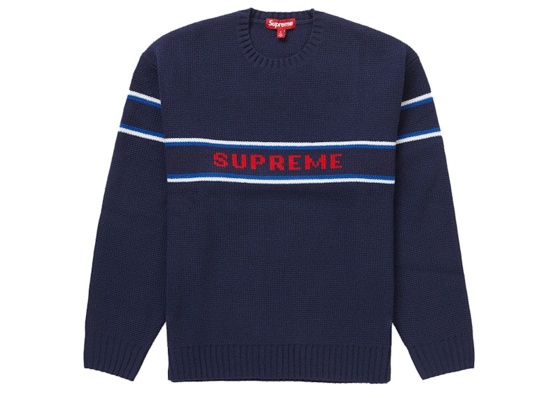 Supreme Chest Stripe Sweater (FW23) Navy