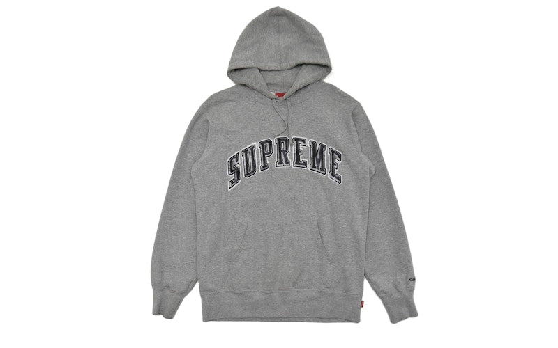 Supreme Chrome Arc Hooded Pullover Heather Grey