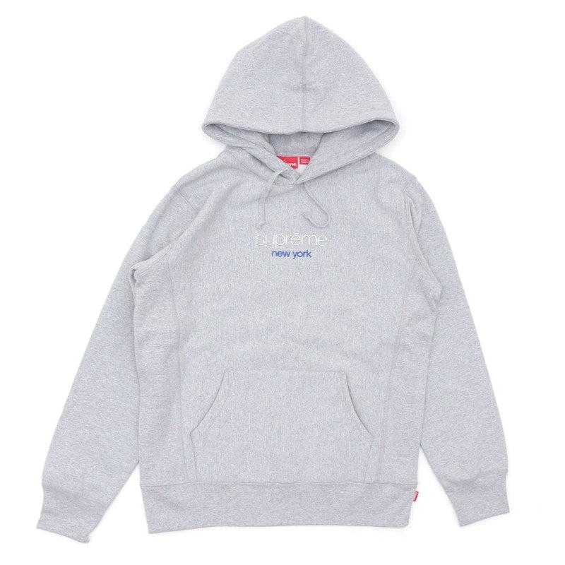 Supreme Chrome Classic Logo Hooded Sweatshirt Grey