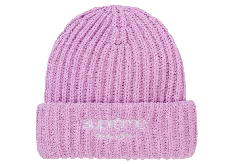 Supreme Chunky Rib Classic Logo Beanie Pink