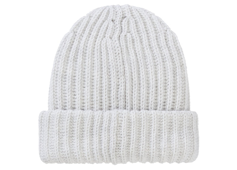 Supreme Chunky Rib Classic Logo Beanie White