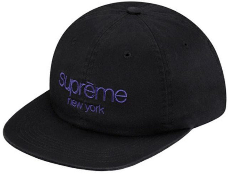 Supreme Classic Logo 6 Panel Black