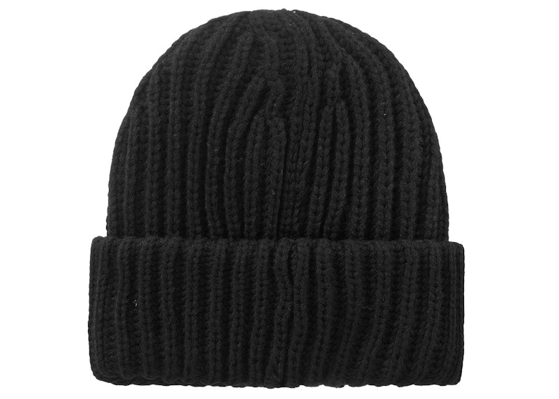 Supreme Classic Logo Chunky Ribbed Beanie Black