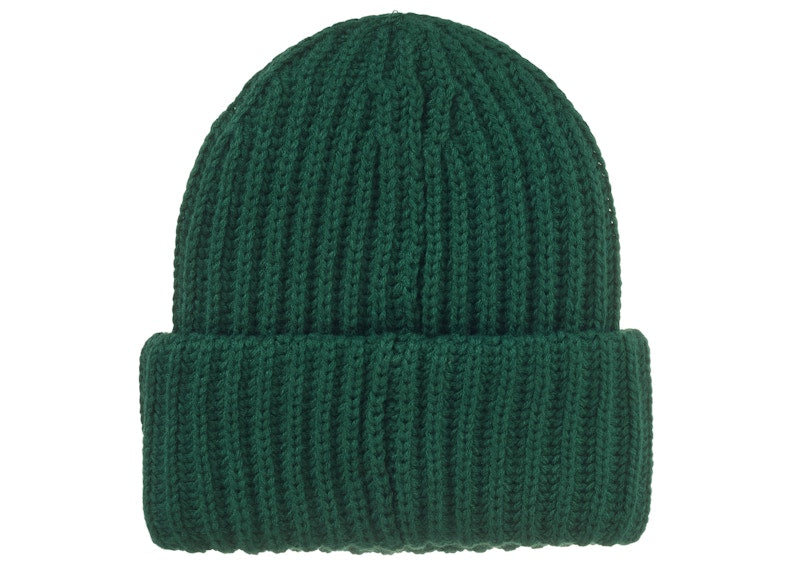 Supreme Classic Logo Chunky Ribbed Beanie (FW24) Dark Green