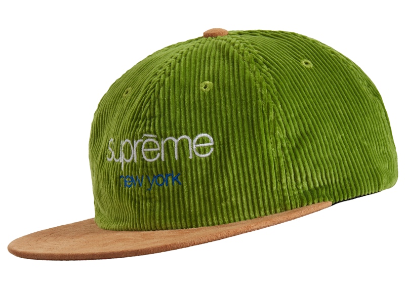Supreme Classic Logo Corduroy 6-Panel Lime