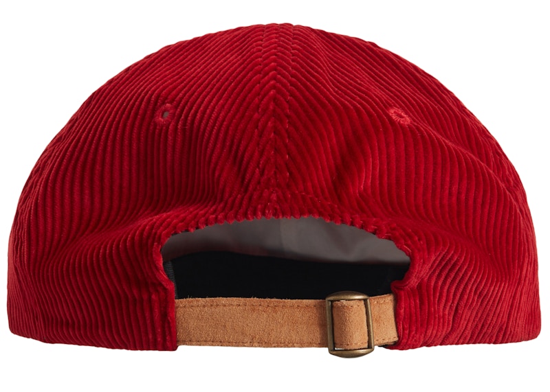 Supreme Classic Logo Corduroy 6-Panel Red
