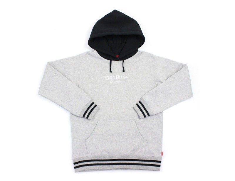 Supreme Classic Logo Two Tone Hoodie Heather Grey