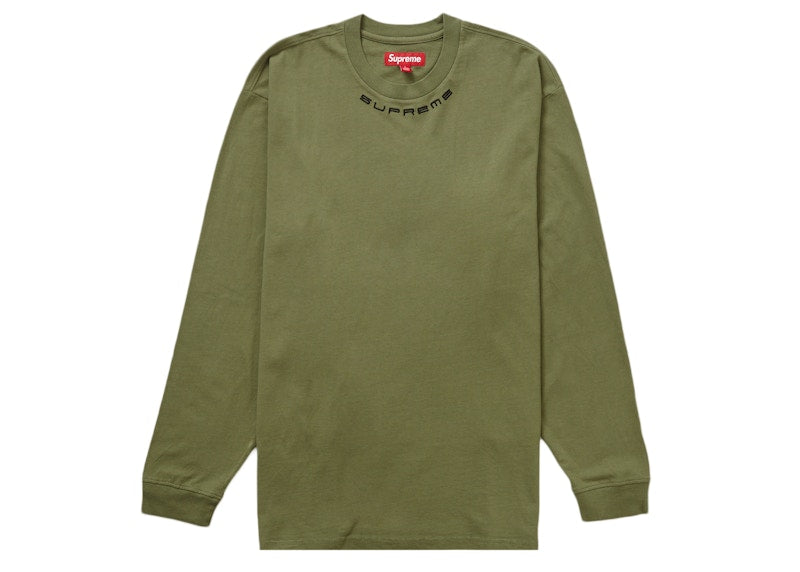 Supreme Collar Logo L/S Top Olive