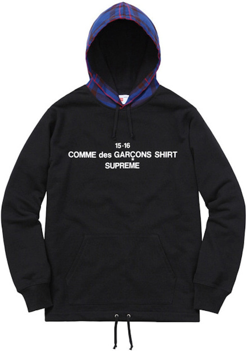 Supreme Comme Des Garcons Hooded Sweatshirt Black